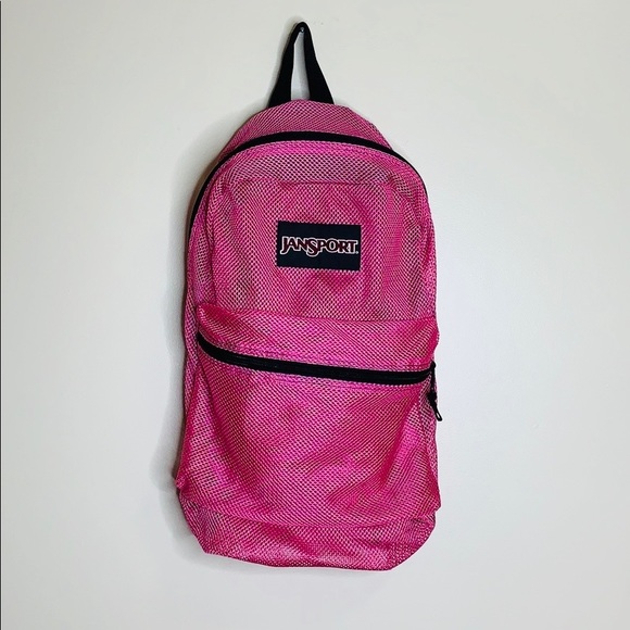 jansport pink mesh backpack